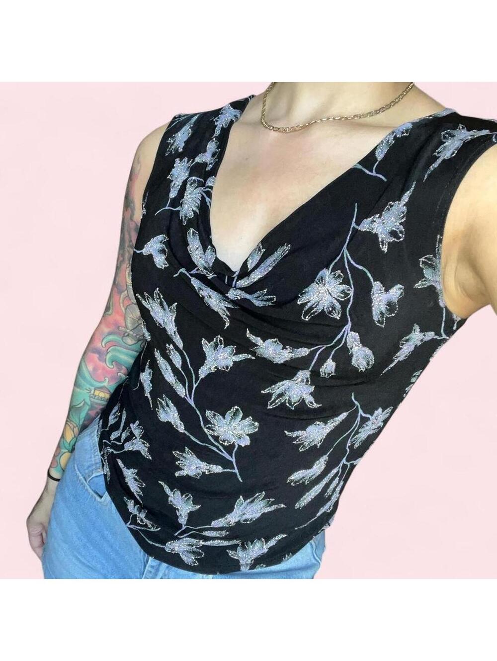 American Vintage Women's Black and Multi Vests-tanks-cami